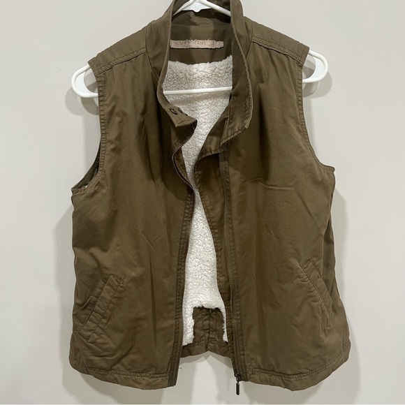 Max Jeans Utility Vest Size Small  Brown Face 98% Cotton - Picture 2 of 15